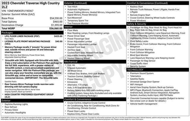 2023 Chevrolet Traverse High Country